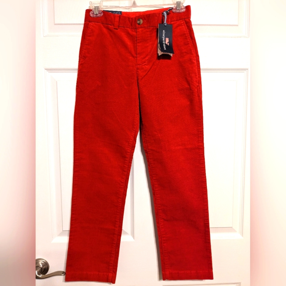 Vineyard Vines Kids Red Corduroy Pants